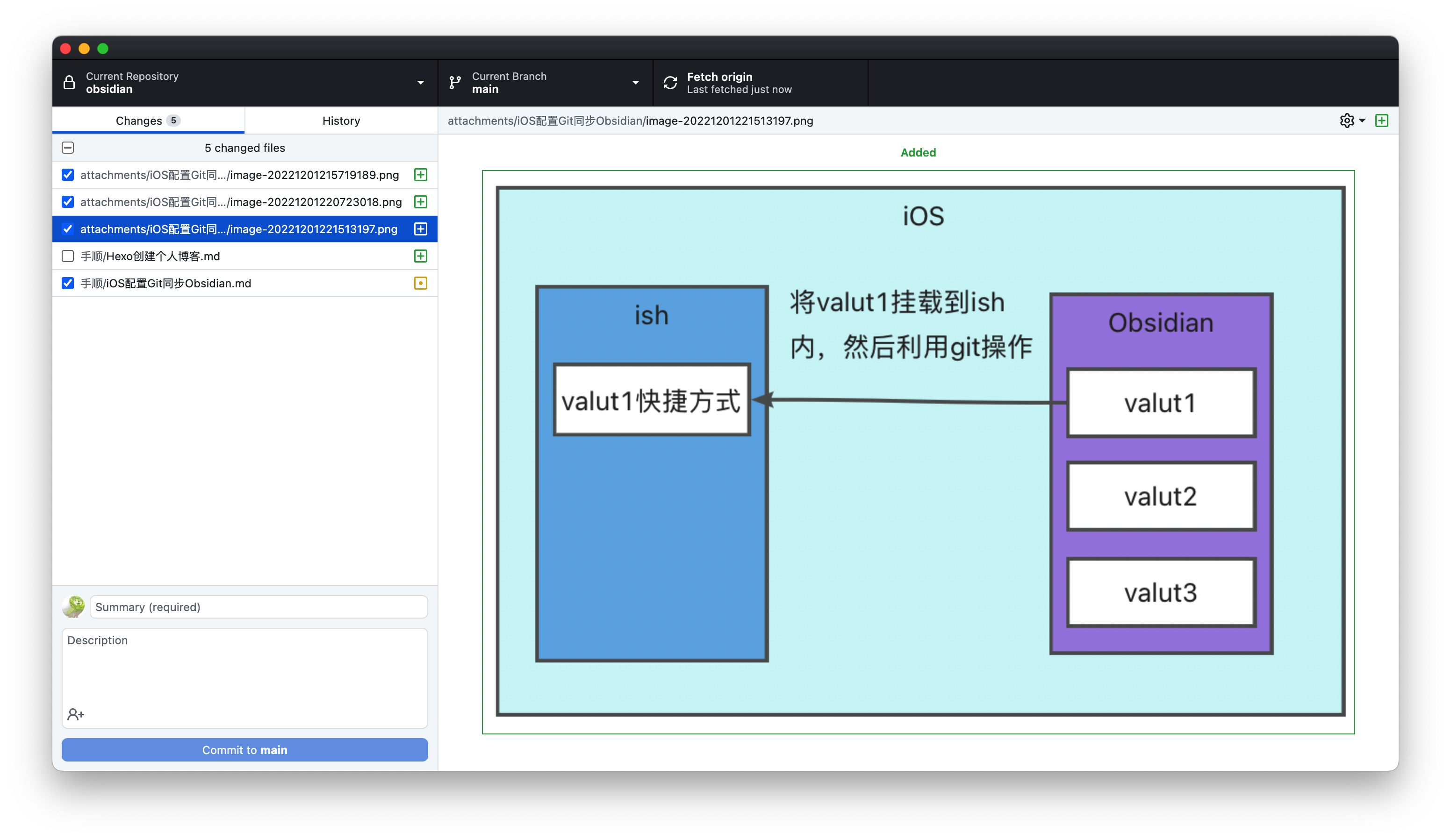 IOS配置Git同步Obsidian - 博客